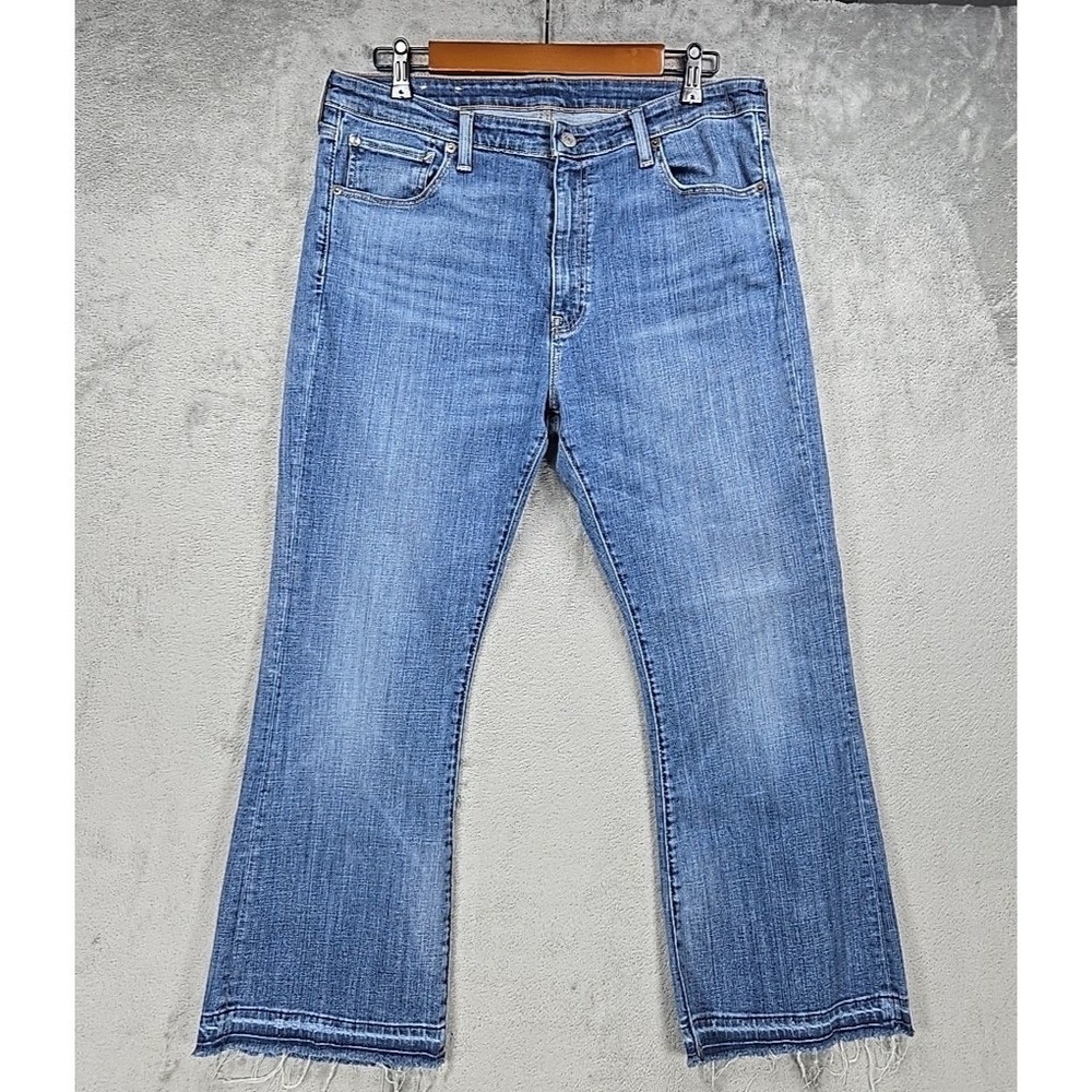 Denim & Supply Ralph Lauren Madison Crop Flare Jeans Raw Hem High Rise Womens 32